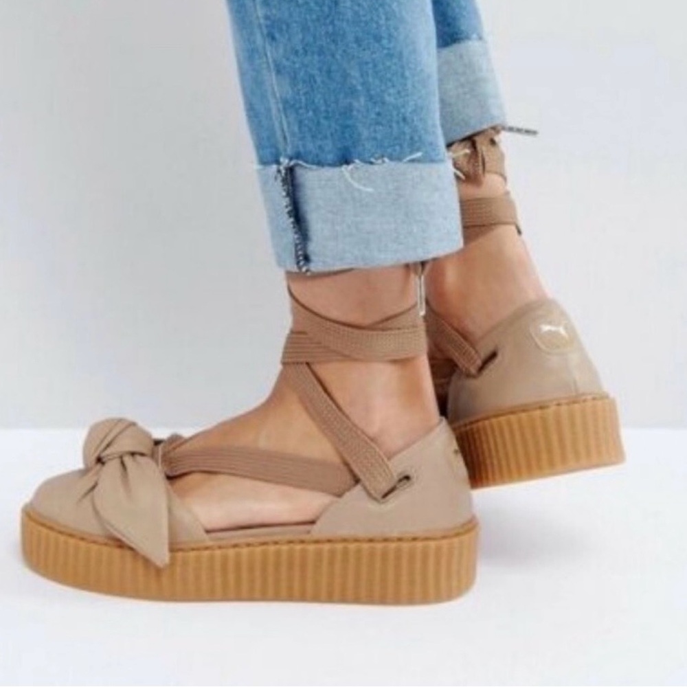 Fenty Puma by Rihanna Leather Bow Creeper Sandal